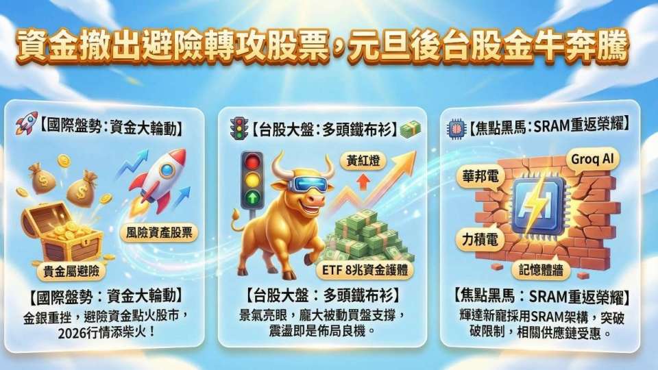 資金撤出黃金、轉攻股市！2026 行情已提前點火？