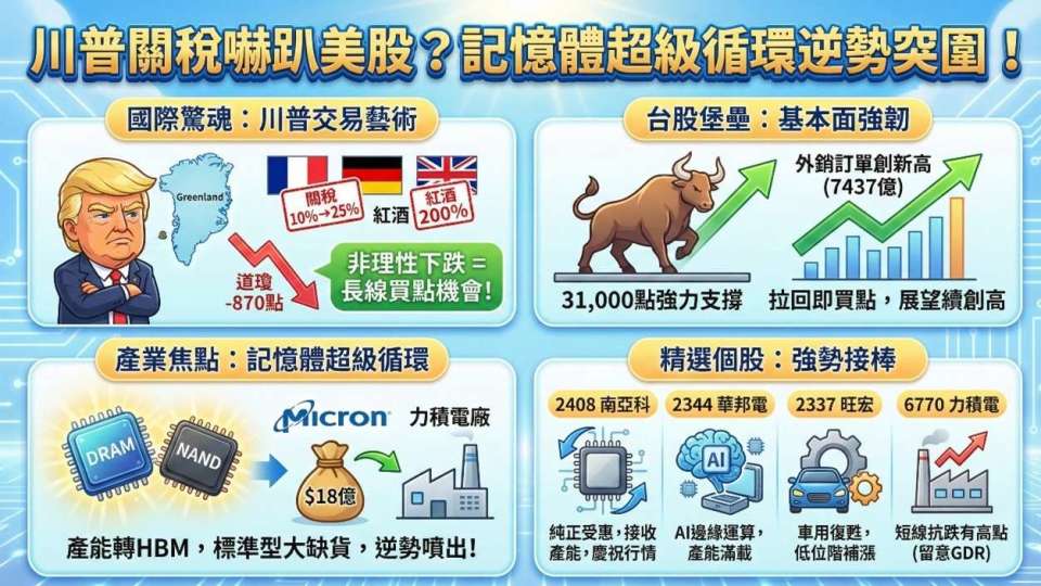 川普亂局，美股急殺！只有記憶體逆勢狂噴，下一檔是誰？